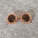 Sunflowers, round children's sunglasses, small daisy shaped party sunglasses, jelly colored baby decorative eyes