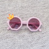 New Crown Children's Sunglasses Polygonal Sunglasses Trendy Round Frame Baby Boys and Girls Cool and Handsome Glasses 3253