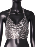 New hot selling sexy nightclubs in Europe and America, slim fitting metal sequin neck hanging backless vest for women
