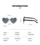 New cross-border diamond heart shaped sunglasses with diamond inlay, photo taking, dance, sun shading, sunglasses, UV resistant glasses for women