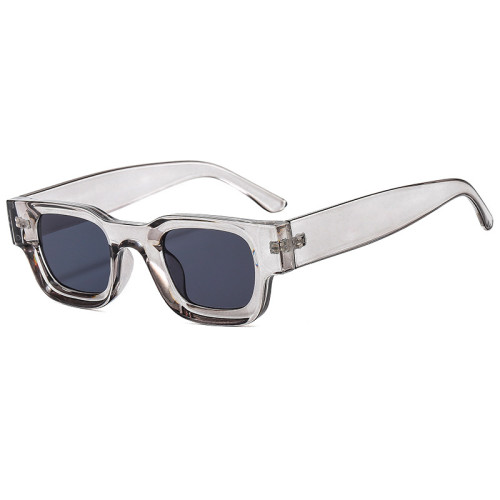 European and American flat square concave shaped funny glasses, women's rectangular street photo sunglasses, trendy men's small face retro sunglasses
