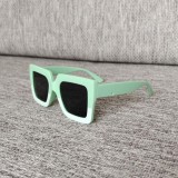 New Colored Children's Sunglasses with Wide Edge Frame, Fashionable and Personalized Leopard Print Sunglasses, Box Glasses