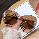 Cross border new sunglasses for women, sun protection and UV protection, high-end feeling, large face slimming, sunglasses trendy and fashionable
