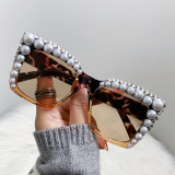 Cross border European and American diamond studded cat eyes, high-end sunglasses, butterfly frame sunglasses, ins women's large frame sunshade eyes