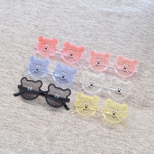 New Fashionable Transparent Cartoon Bear Children's Sunglasses for Boys and Girls Cute Doll Mirrors 3211