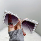 Cross border European and American diamond studded cat eyes, high-end sunglasses, butterfly frame sunglasses, ins women's large frame sunshade eyes