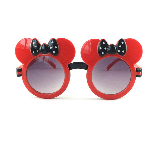 Cross border Mickey Children's Mirror Bow Sunglasses Baby Flip Sun Shade Sunglasses Flat Mirror 076