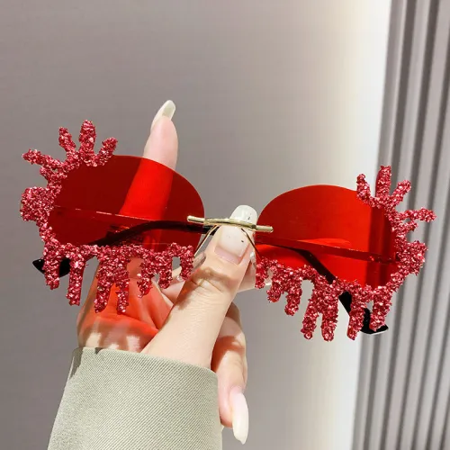 Personalized large frame, irregular diamond inlaid sunglasses, cross-border stage shows in Europe and America, decorative parties, women's hip-hop glasses