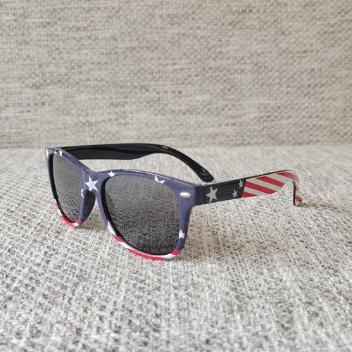 American Flag Rice Nail Children's Sunglasses 2140 Independent Day Sunglasses Colorful Stripe Grid Party Glasses
