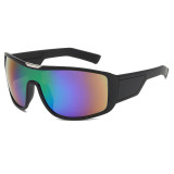 New Colorful Reflective Sunglasses with Large Frame Outdoor Cycling Glasses and Sunglasses QS