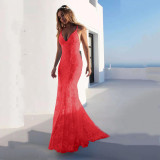 New European and American Foreign Trade Dress Long Dress eBay Amazon Sexy V-neck Sling Dress Fashion Dress
