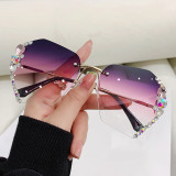 Cross border sunglasses for women, new fashionable UV resistant rhinestones, large face slimming sunglasses, internet trendy glasses Instagram
