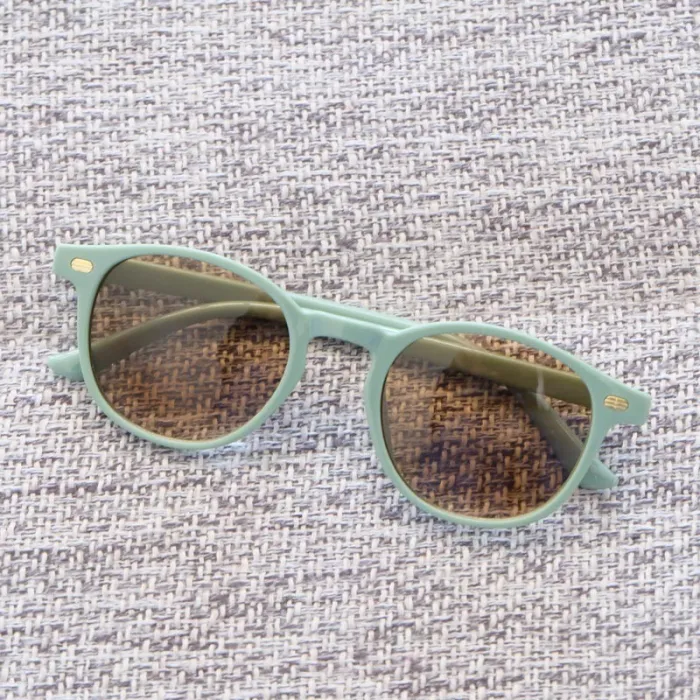 New Children's Sunglasses Rice Nail Retro Round Frame Fashion Sunglasses Baby Personalized Trendy Glasses 3257