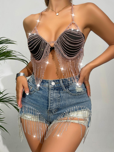 Summer cross-border supply of goods from Europe and America, new sexy nightclubs on AliExpress, exaggerated diamond chest chains
