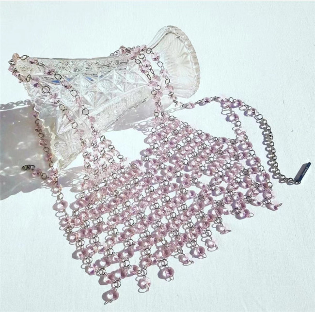 Manufacturer's direct sales to Europe and America, new summer AliExpress sexy nightclub gemstone splicing backless vest