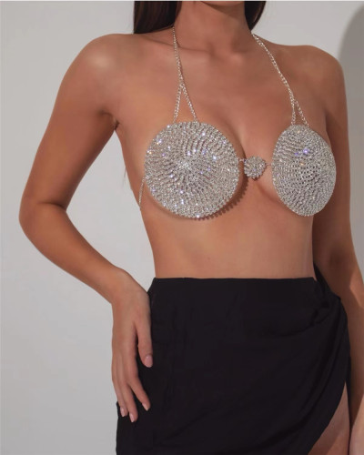 Summer cross-border supply of goods from Europe and America, new sexy nightclubs on AliExpress, exaggerated diamond bras