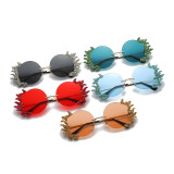 Diamond studded sunglasses for women in Europe and America, new personalized frameless metal sunglasses, popular on the internet, funny sunglasses for live streaming
