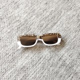 New square leopard print children's sunglasses macaron color fashionable trendy children's sunglasses color block sunglasses