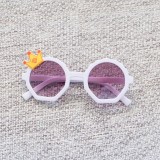 New Crown Children's Sunglasses Polygonal Sunglasses Trendy Round Frame Baby Boys and Girls Cool and Handsome Glasses 3253