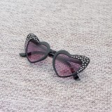 Children's Love Diamond Sunglasses Fashion Peach Heart Children's Sunglasses Personalized Handmade Sunglasses