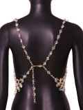 Manufacturer's direct sales to Europe and America, new summer AliExpress sexy nightclub gemstone splicing backless vest