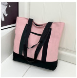 Wholesale canvas bags for women with large capacity for work and commuting, simple laptop bags for leisure shopping, single shoulder tote bags