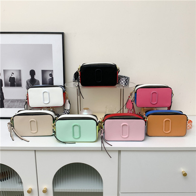 Cross border wholesale fashion single shoulder women's bags, autumn new small square bags, texture color blocking, street travel crossbody bags