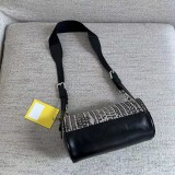 MJ's new cylindrical bag with the same style as Xiao Ma Ge, single shoulder diagonal cross women's bag, genuine leather