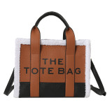 Cross border foreign trade new bag women's trend splicing PU letter tote bag women's bag large capacity handbag
