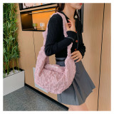 New Japanese style Western style Cloud Bubble Flower Shoulder Bag for Female Students Simple Handbag Canvas Large Capacity Women's Bag