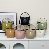Simple Lychee Pattern Handheld Small Bag for Women in Korean Summer, Small and Popular Water Bucket Bag, Trendy One Shoulder Diagonal Straddle Bag