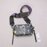 New MJ camera bag with cowhide color blocking double zipper women's one shoulder crossbody small square bagv