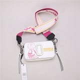 New MJ camera bag with cowhide color blocking double zipper women's one shoulder crossbody small square bagv