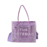 Cross border foreign trade jelly bag, women's new large capacity fashionable crossbody bag, PVC single shoulder tote women's bag