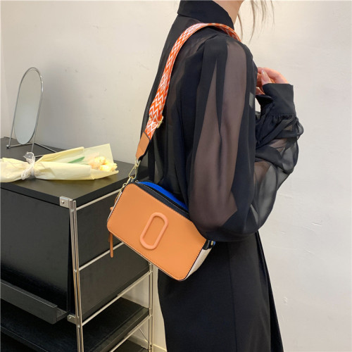 Cross border wholesale fashion single shoulder women's bags, autumn new small square bags, texture color blocking, street travel crossbody bags