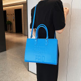 Cross border handbag, women's new high-capacity women's crossbody bag, PU letter fashionable single shoulder tote bag