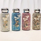 Embedded with Austria, full diamond, heat preservation, portable stainless steel, trendy, high beauty, on-board, water cup, goddess perfume bottle