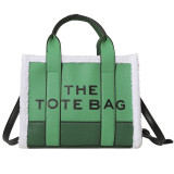Cross border foreign trade new bag women's trend splicing PU letter tote bag women's bag large capacity handbag