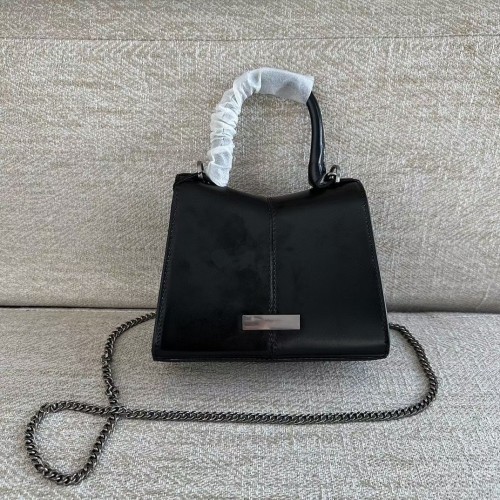 MJ's new hourglass bag with smooth cowhide chain and shoulder strap, women's bag with hand-held single shoulder diagonal cross bag, retro style