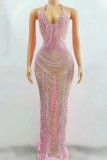 Cross border exclusive Costume for European and American internet celebrities, rhinestone tassel wrapped buttocks long skirt with high elasticity, bar singer performance costume