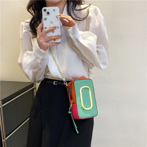 New Western style texture bag for women's fashion trend, one shoulder crossbody bag, European and American retro large metal camera bag