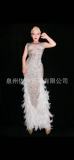 Cross border European and American sexy sequin feather patchwork tight elastic dress, birthday party evening dress dress dress