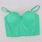 Amazon strapless solid color corset bra top with detachable shoulder straps for bridesmaids and dancers