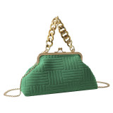 Cross border handbag, women's shopping texture, crossbody bag, women's bag, stylish and stylish clip on bag, chain strap, shoulder bag