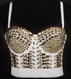 Nightclub cross-border supply of European and American bras, sexy short staple beads, goddess style, steel ring style, detachable shoulder straps, European and American bras