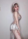 New Water Splash European and American Style Sexy Sequin Tassel Female Singer Dancer Bar Nightclub Hot Dance jumpsuit