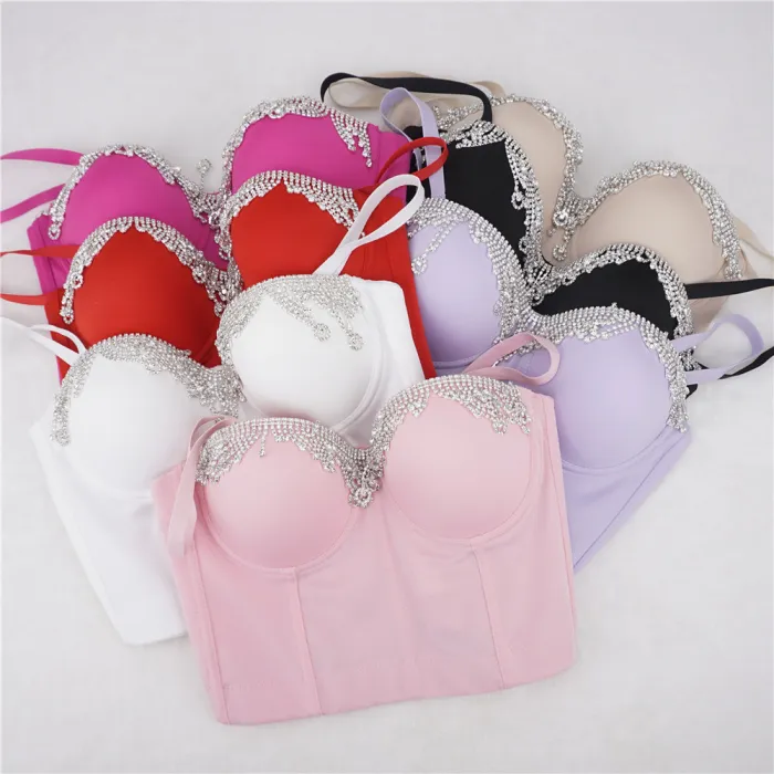 A diamond chain suspender for inner and outer wear, super hot slim fit, slim waist wrap, chest wrap, Amazon pure desire sexy nightclub bra