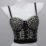 Hot selling bras, rivets, bras, short slim fit women, sexy performances, body shaping, chest wrapping, chest support, top, dancer bar
