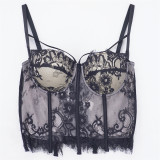 New Thin Cup Sexy Lace Steel Ring Gathering Adjustment Bright Color Underwear and Bra Wholesale