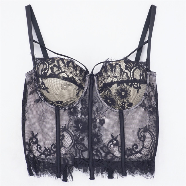 New Thin Cup Sexy Lace Steel Ring Gathering Adjustment Bright Color Underwear and Bra Wholesale